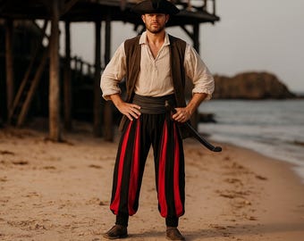 Pantaloni Medievali Gerold Da Uomo In Cotone 100% - Comodi Con Elastico E Coulisse, Perfetti Per Cosplay Vichingo, LARP E Festival - Leonardo Carbone®