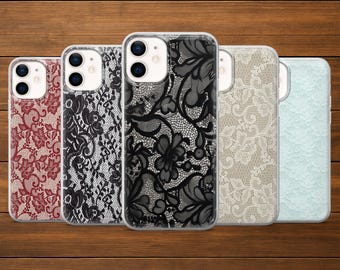 Funda para teléfono con encaje vintage / Diseño elegante / Compatible con iPhone, Samsung y Google Pixel