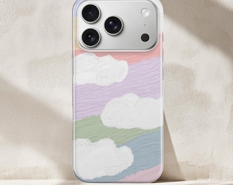 Pastell Handyhülle | Regenbogen Wolken Himmel | iPhone, Samsung und Google Pixel