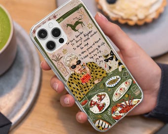 Katze Abendessen Handyhülle | Literarisches Zitat Cover | iPhone, Samsung und Google Pixel