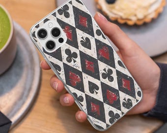 Vintage Spielkarten Handyhülle | Ace Hearts Clubs Diamonds Cover | iPhone, Samsung und Google Pixel
