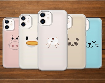 Tier Gesicht Handyhülle | Minimalistische einfache Abdeckung | iPhone, Samsung und Google Pixel