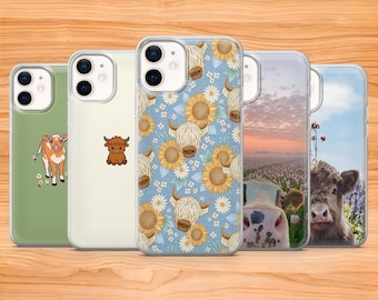 Highland Kuh Handyhülle | Bauernhof Tier Kissenbezug | iPhone, Samsung und Google Pixel