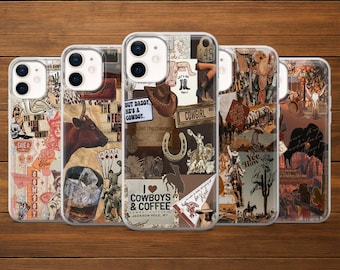 Western Collage Handyhülle | Cowboy Cowgirl-Abdeckung | iPhone, Samsung und Google Pixel