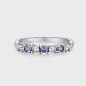 Wedding Solid Sterling 925 Silver Natural Tanzanite Ring,Gemstone Ring Handmade Jewellery,Eternity Ring