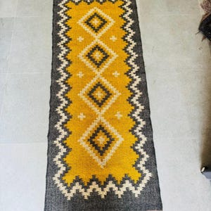 Handmade Wool Jute Runner Rug, Modern Boho Hallway Runner, Colorful Flatweave Kilim Runner, Entryway Carpet, Custom Indian Runner