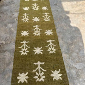 Southwestern Area Rug, Green Navajo Geometric Living Room Carpet, Boho Farmhouse Tribal Rug, Rustic Bedroom Accent Rug, Fringe Floor Decor image 10