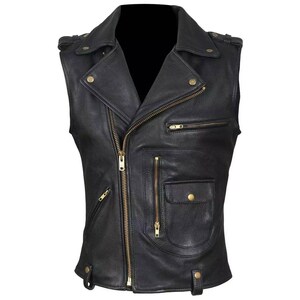 Men Classic Motorcycle Black Leather Vest, Motorcycle Vest, Leather Jacket Men, Biker Vest, Real Leather Vest Waistcoat, Custom Leather Vest