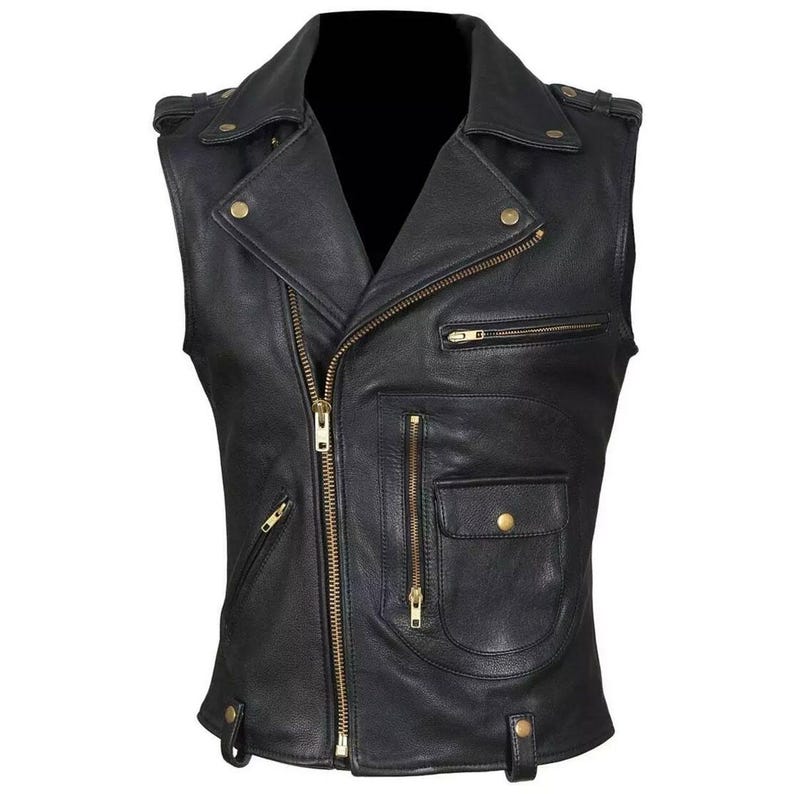 Men Classic Motorcycle Black Leather Vest, Motorcycle Vest, Leather Jacket Men, Biker Vest, Real Leather Vest Waistcoat, Custom Leather Vest