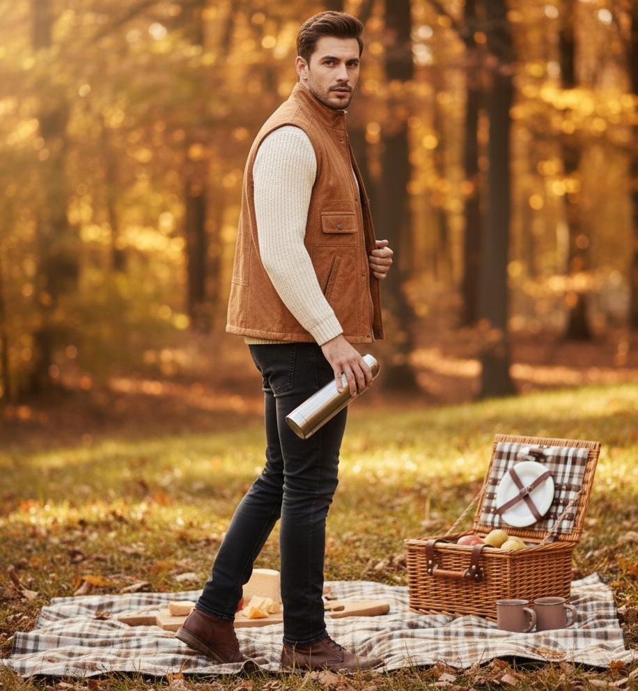 メンズクラシックモーターサイクルブラウンレザーベスト、モーター