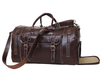 Vollnarbener Leder Seesack Männer Echtleder Weekender braun Leder halten alle Overnight Reisetasche Personalisiertes Geschenk für ihn Seesack