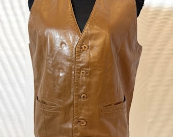 Mens Brown Leather Vest, 100% Original leather Vest For men, Bikers vest, Fashion Vest, Men Motorcycle Vest, Mens Genuine Leather Vest