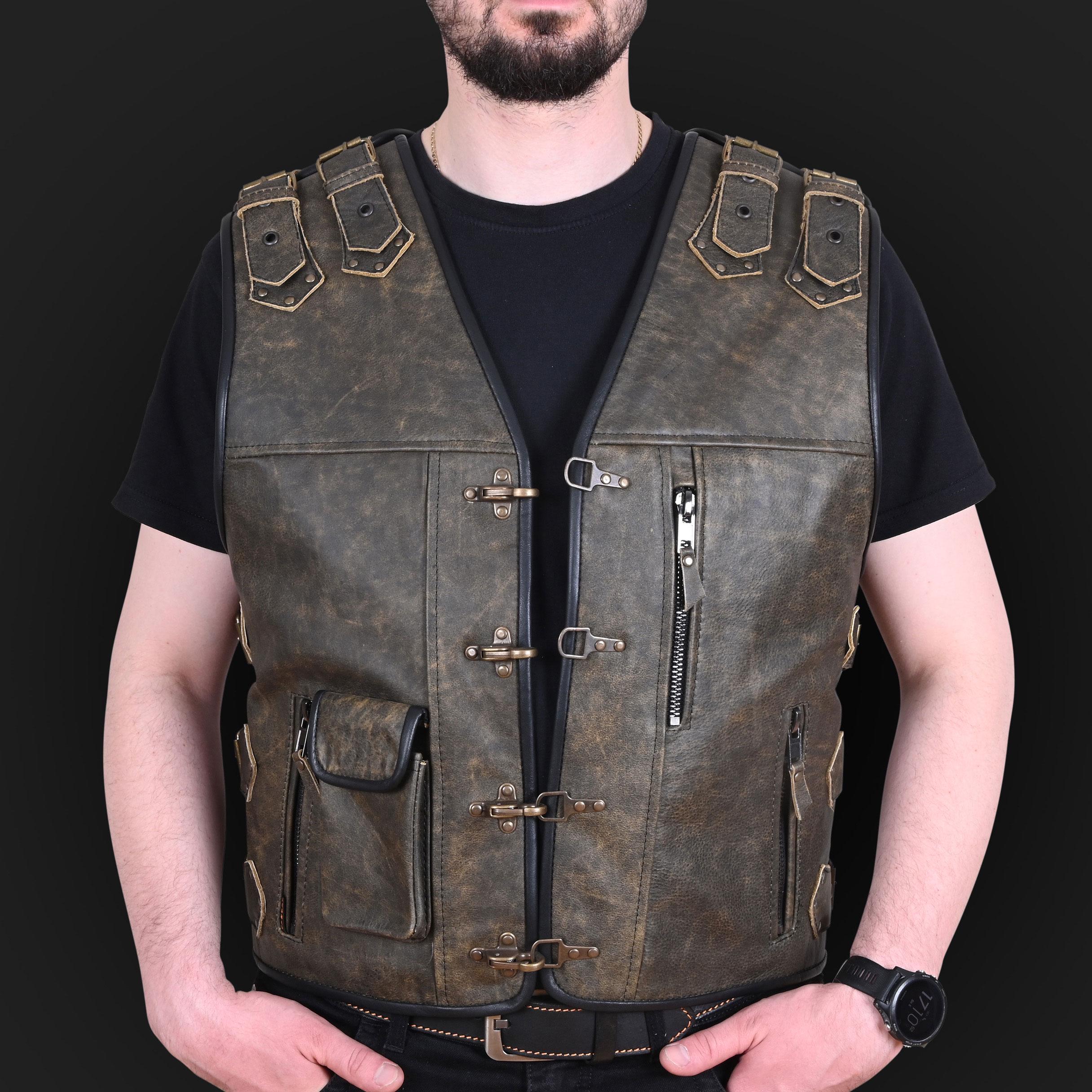 Men Classic Motorcycle Black Leather Vest, Motorcycle Vest, Leather Jacket Men, Biker Vest, Mens Vest, Handmade Genuine Leather Custom Vest