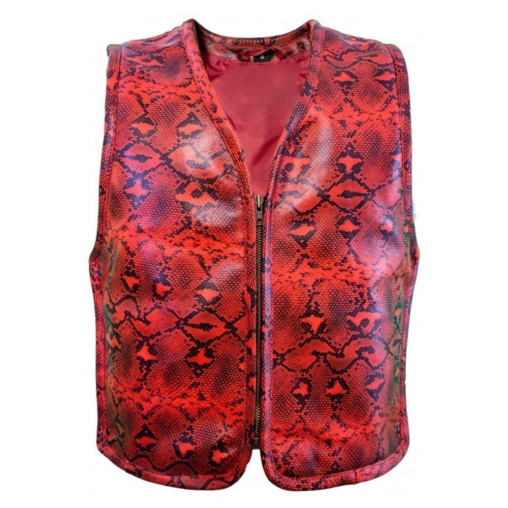 Real Python Snake Design on Leather Vest, Universal Leather