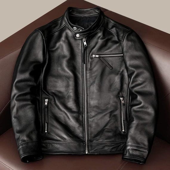 Men's Biker Leather Jacket-Handcrafted Motorcycle Leather Jacket For Gents-Genuine Lambskin Slim Fit Leather Coat For Men-Men's Leather Coat