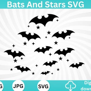 Halloween Bats and Stars SVG Bundle: Cricut Cut Files