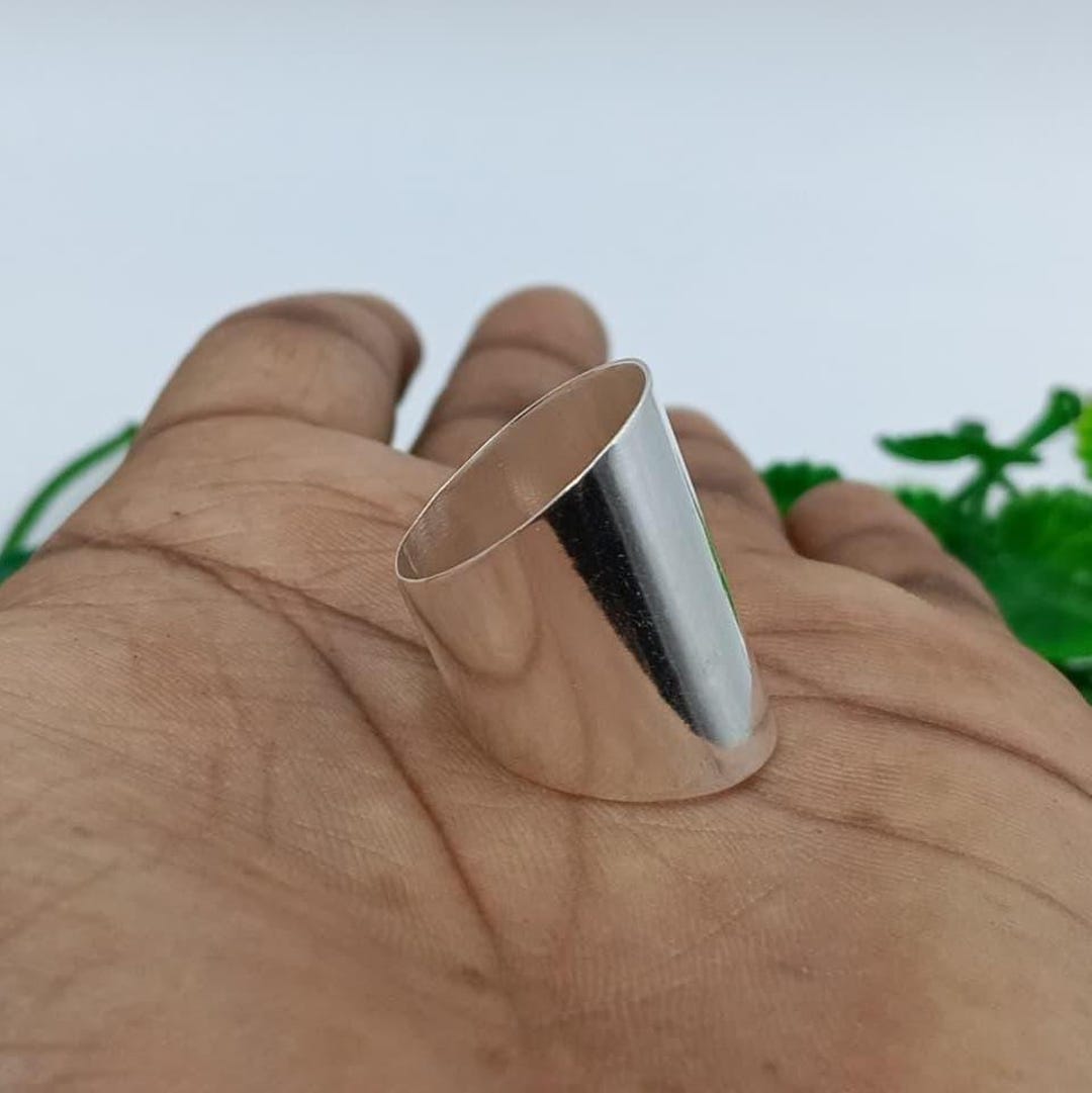 Handmade Sterling Silver Wide Band Ring | Unisex Minimalist Jewelry - Etsy