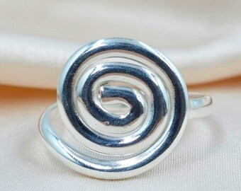 Sterling Silver Spiral Ring | Handmade Swirl Ring for Women