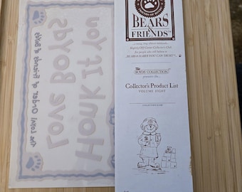 Boyds Bears Friends Collectors Product List Vol 8 & Honk If You Love Sticker