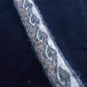 Bande de laine tissée à la main - Motif de thuya, couture et accent de costume