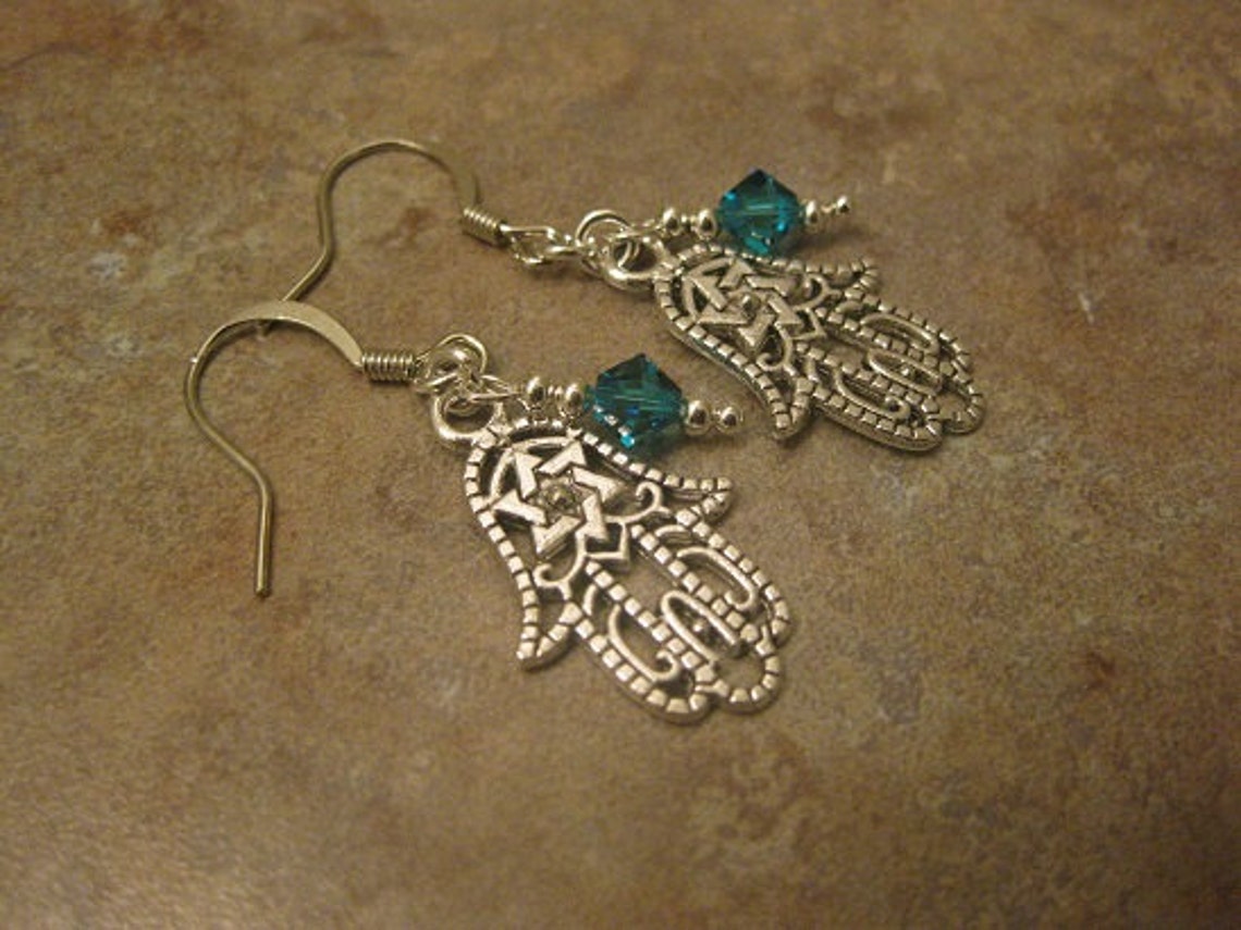 Hamsa earrings hamsa jewelry hamsa hand earrings hamsa hand | Etsy