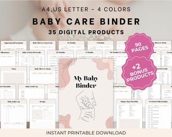 Baby Journal undated planner Printable | Baby Planner and Organizer | Newborn Checklist | Feeding and Sleep Log | Baby Milestones | A4, US