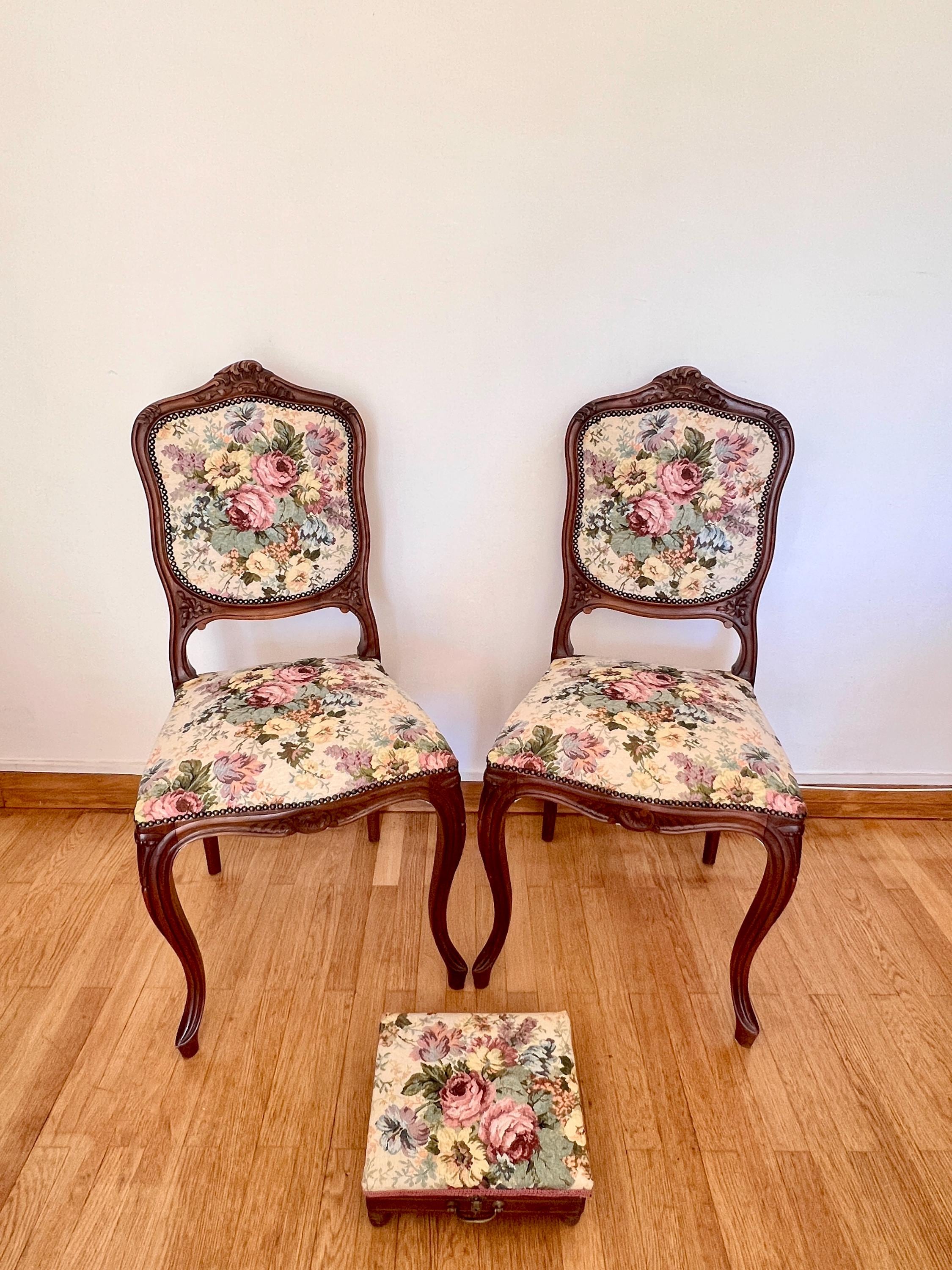 Embroidered antique chairs - Etsy 日本