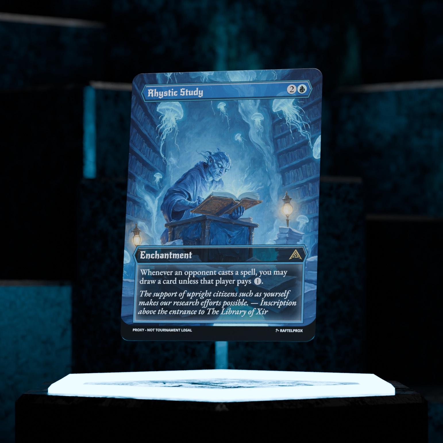 rhystic cards mtg Study Proxy Gilded Goblet All cards will be carefully packed for safe transit Rhystic Study (Judge Promo)