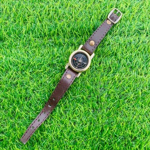 Personalized Brass Wrist Watch Compass Handmade ,For Her , Christmas , New Year Gift image 19