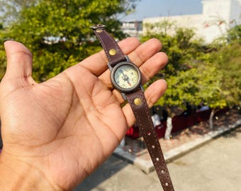 Personalized Brass Wrist Compass Handmade ,For Her , Christmas , New  Year, Explorer's, Adventurer's Gift