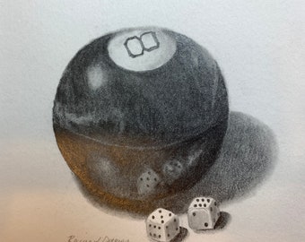 Original Pencil "Magic Eight Ball" by Rainey Dewey