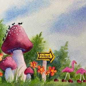 Original Watercolor &quot;Detour&quot; by Rainey Dewey
