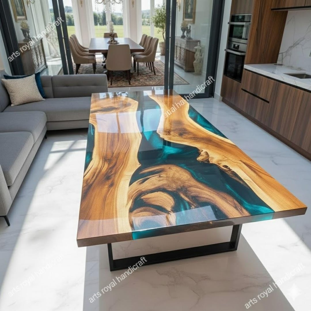 Epoxy River Coffee Table – Luxury Live Edge Wood & Resin Center Table ...