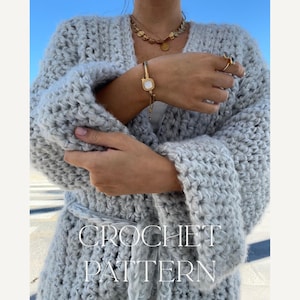 Cardigan cache-cœur épais pour bébé - Patron au crochet Télécharger le PDF