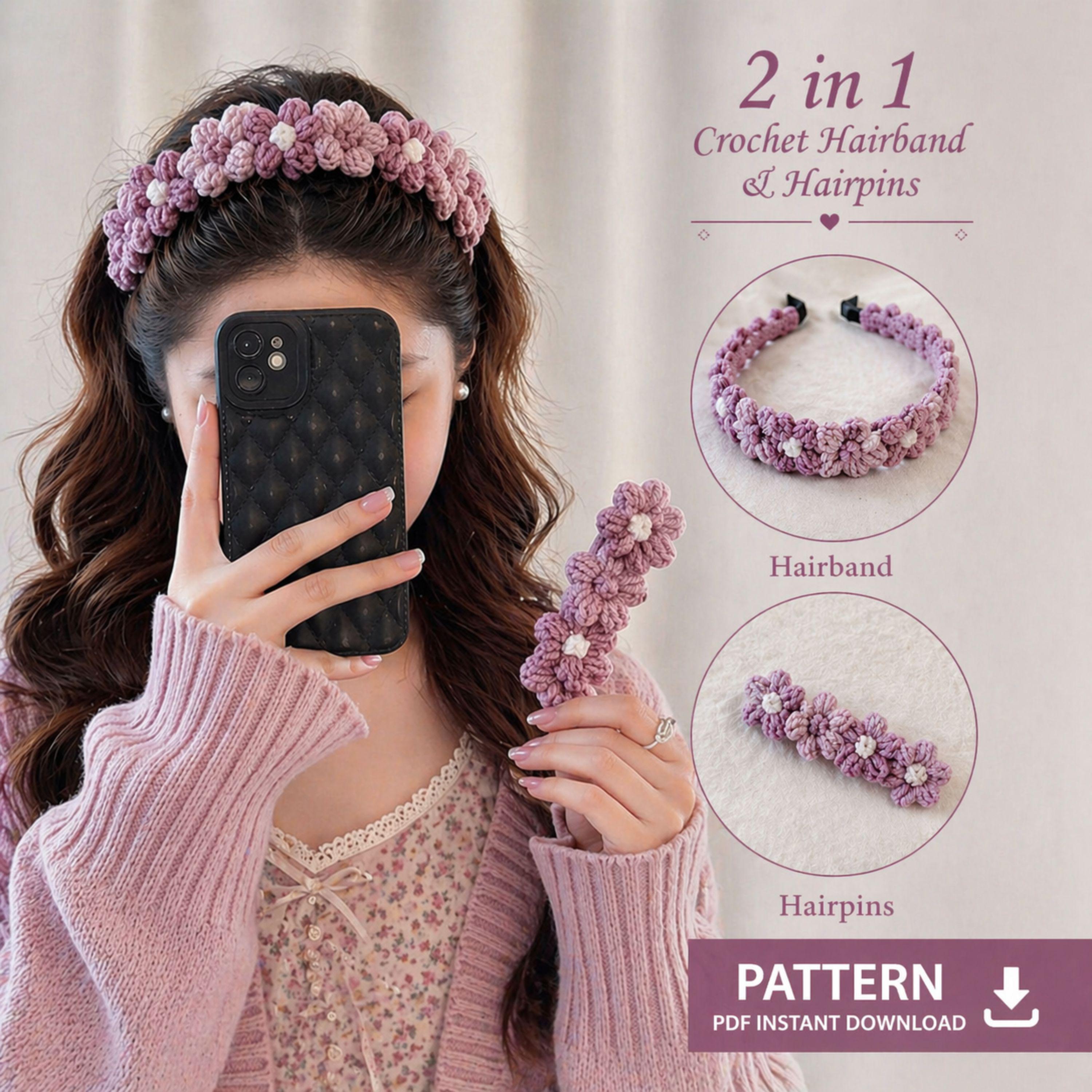 Crochet Flower Hairband Pattern