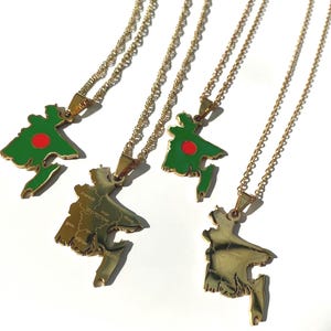 Eid ul Adha Gift Gold Bangladesh Map Necklace: Heritage Jewelry Gift