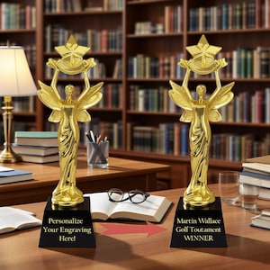 Personalised Engraved Achievement Figure Award Trophy, FREE ENGRAVING, Add your logo, Office Christmas Party, Secret Santa, Dance