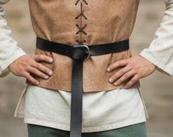 Medieval Leather Ring Belt – Unisex LARP & Renaissance Cosplay Accessory