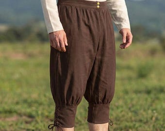 Medieval LARP Pants for Men – Renaissance Pirate Trousers in Black, Brown or Green