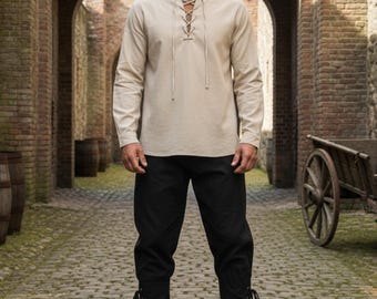 Men's Medieval Renaissance Outfit – Beige Viking LARP Costume