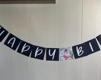 Under the Sea Happy birthday Banner-sea creatures  Birthday banner, Happy Birthday, oneder the sea