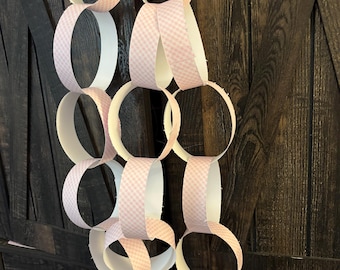 Gingham paper chain  paper chain garland , home decor, party decor, bridal shower decor