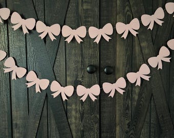 Pink bows garland- pink bows , birthday garland, girl birthday party