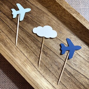 Airplane and cloud  Cupcake Toppers - 24 Piece Party Decor