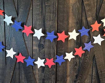 Star garland- paper stars garland ,birthday garland, birthday party, paper stars, 4th of July