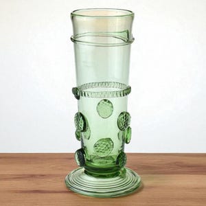 Hand-Blown Czech Renaissance Glass Goblet with Prunts 0.25 L, Medieval Forest Glass Cup, Rustic Luxury Drinkware