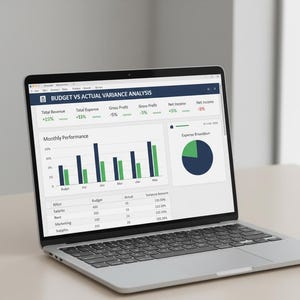 Budget vs Actual Excel Dashboard | Monthly Variance Analysis & KPI Tracker for FP and A Teams image 6