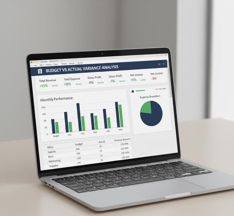 Budget vs Actual Excel Dashboard | Monthly Variance Analysis & KPI Tracker for FP and A Teams image 6