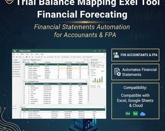 Herramienta de mapeo de balance de comprobación en Excel / Plantilla de mapeo de estados financieros / Uso para contables y FP&A