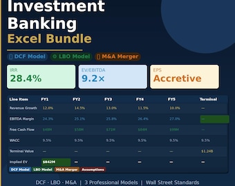 Euro 2020 Business Banking Excel Paket | DCF, LBO Modell & M andA Merger Modell